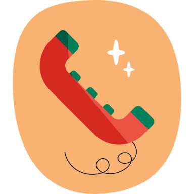 an illustration of a red telephone receiver