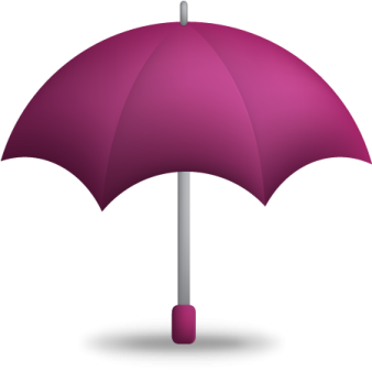 a purple umbrella on a white background