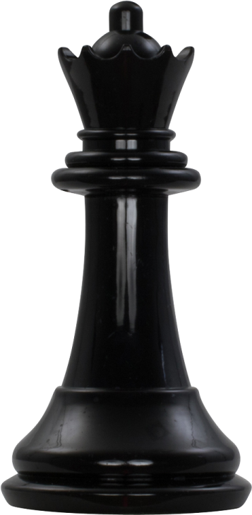 a black chess piece on a white background