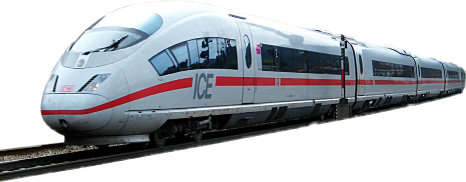 a white and red train is on the tracks