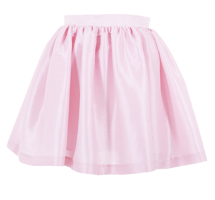a pink skirt with a bow at the waist