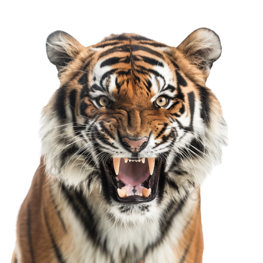 a close up of a tiger with its mouth open