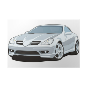 the front view of a white car