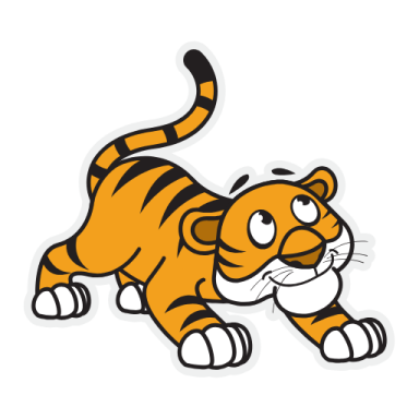 a cartoon tiger running
