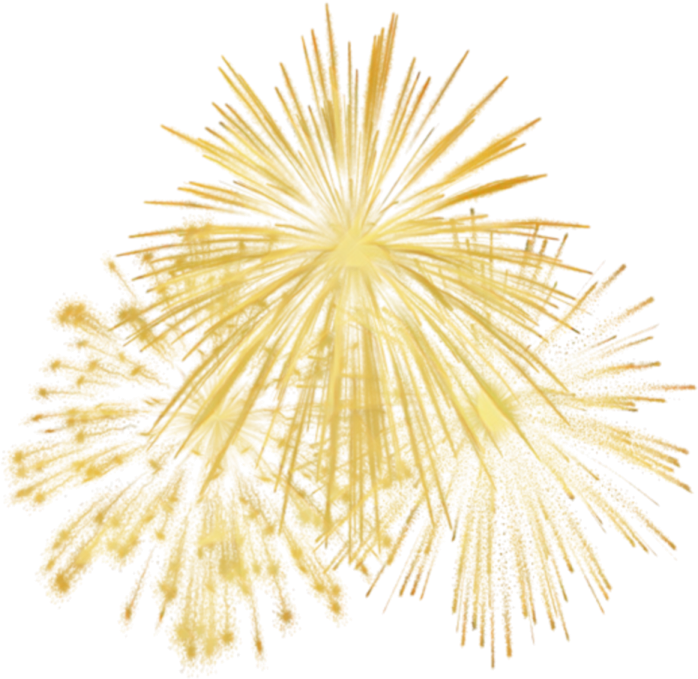 a yellow fireworks on a white background