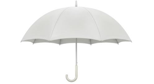 a white umbrella with an open handle