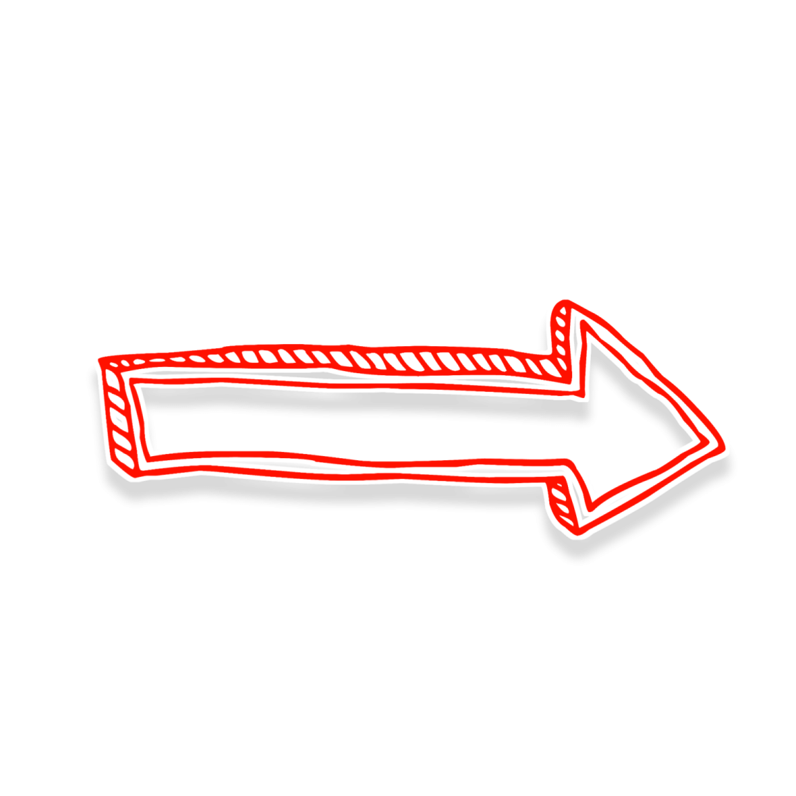 a red arrow drawn on a white background