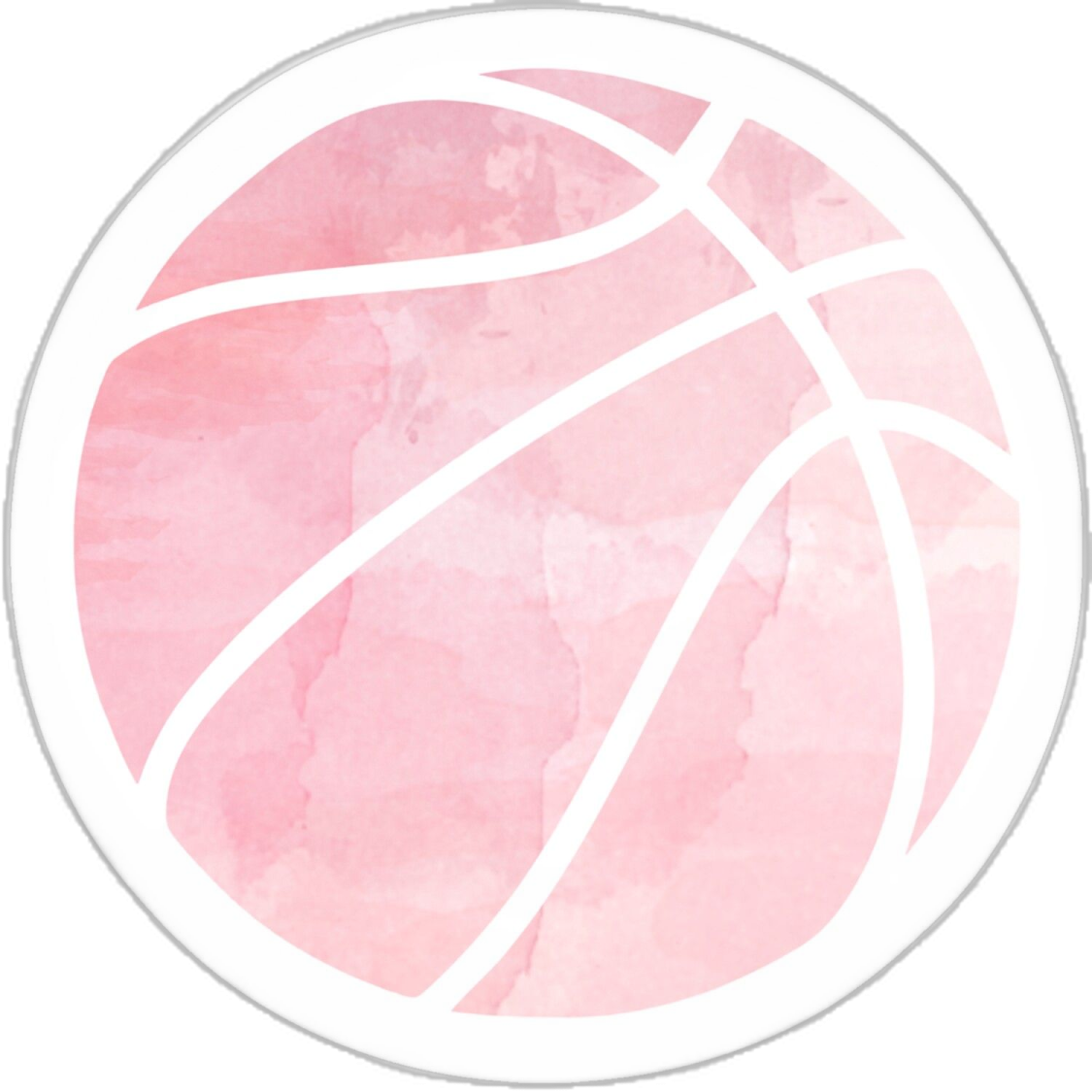 a pink watercolor basketball ball on a white background