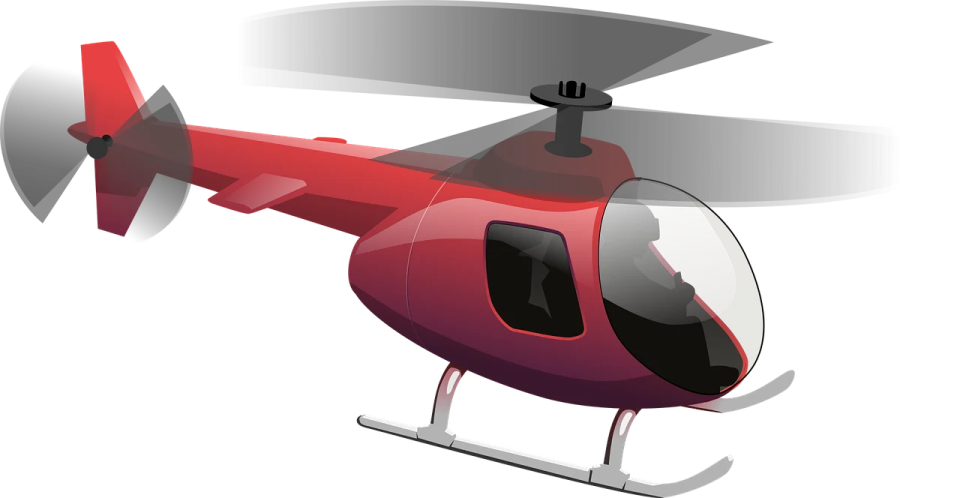 a red helicopter on a white background