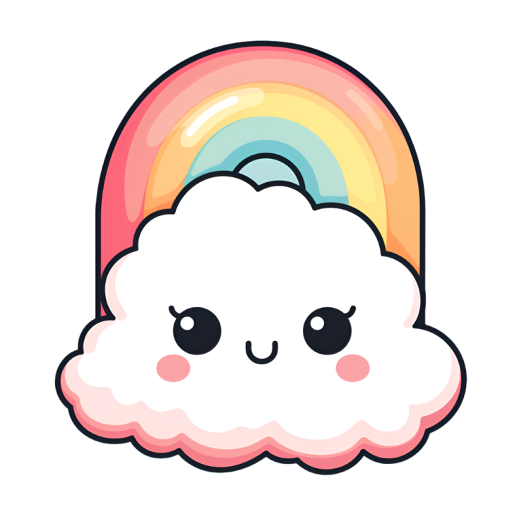 a cloud with a rainbow on top of it