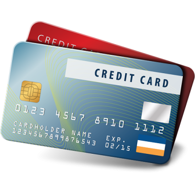 a credit card on a white background