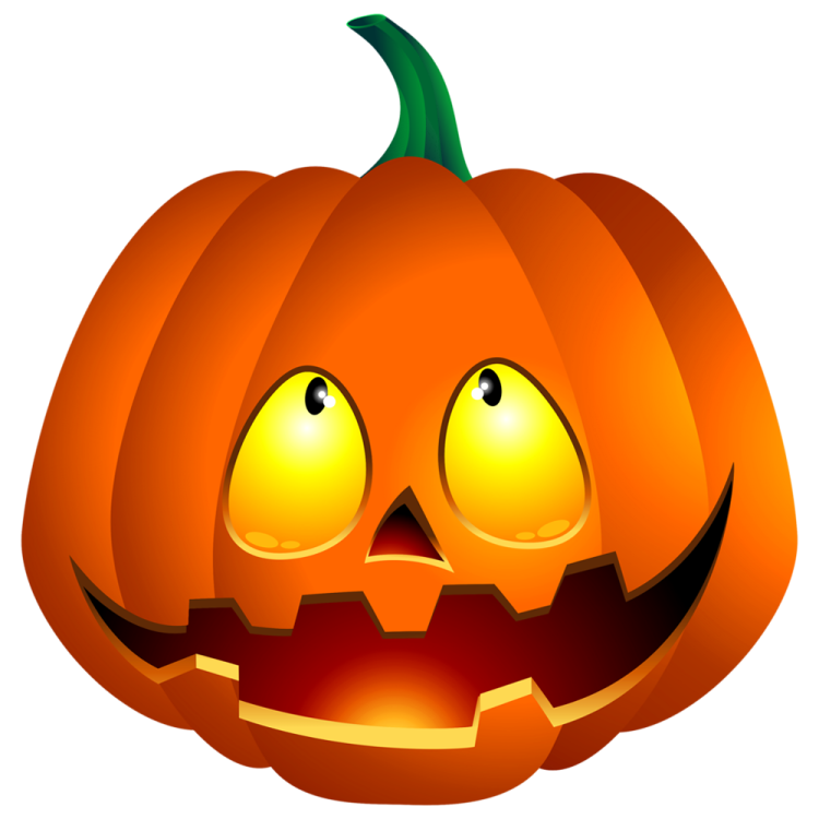 a cartoon pumpkin with an evil face