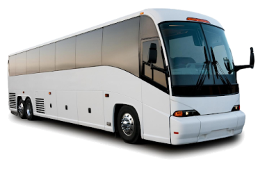 a white bus is shown in this image