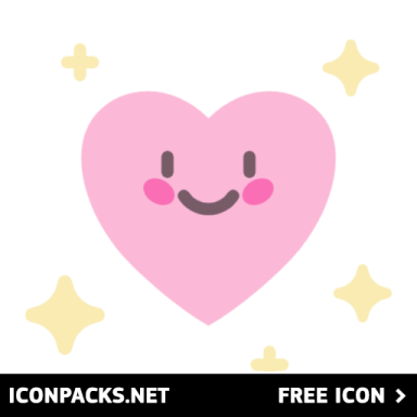 a pink heart with a smiley face and stars around it