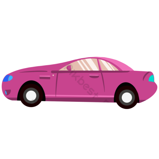 a pink car on a white background