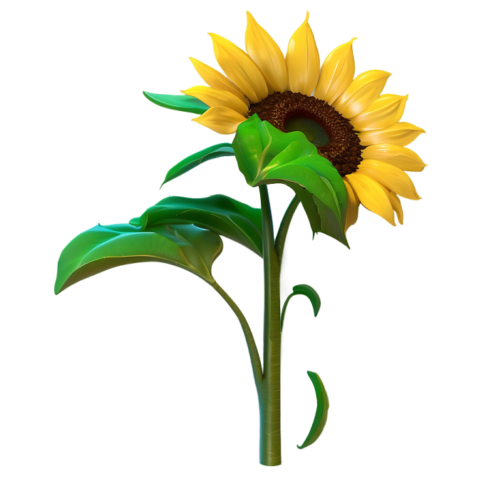 a yellow sunflower on a white background