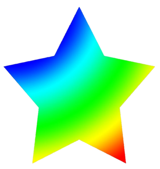 a rainbow colored star