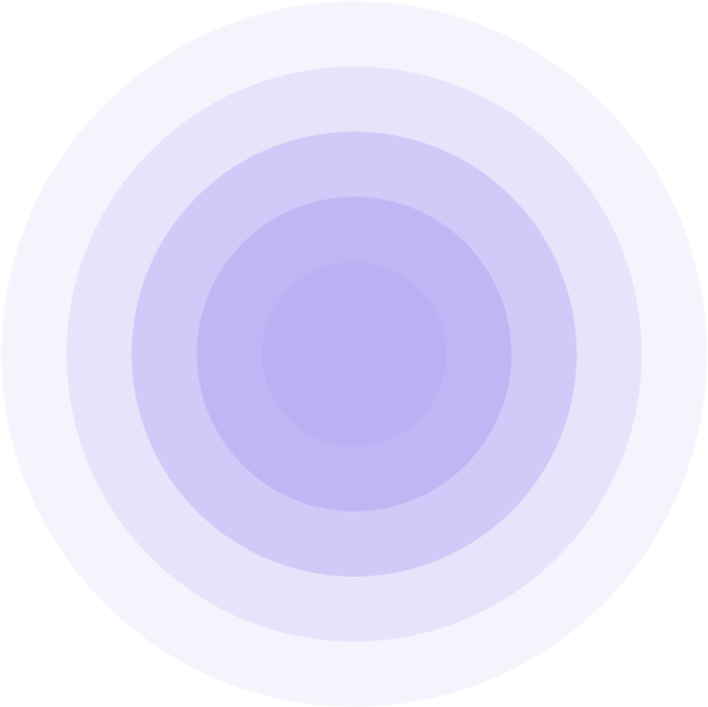 a white circle with a purple center
