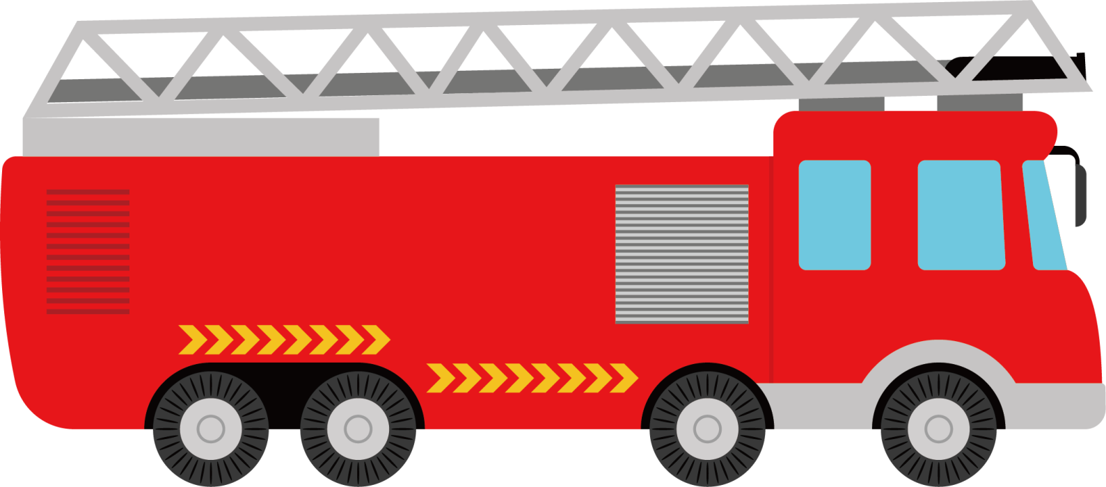 a red fire truck with a ladder on top