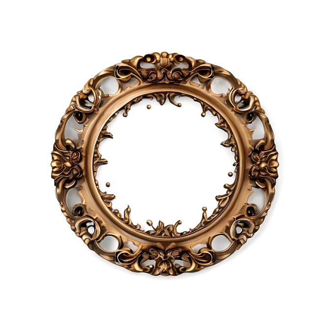 an ornate gold frame on a white background
