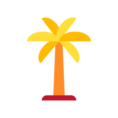 a yellow palm tree