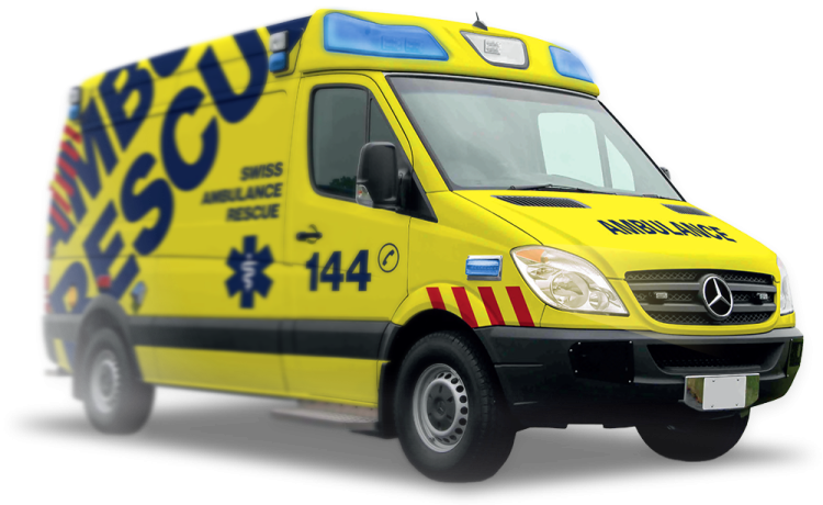 a yellow van with the words ambulance written on it