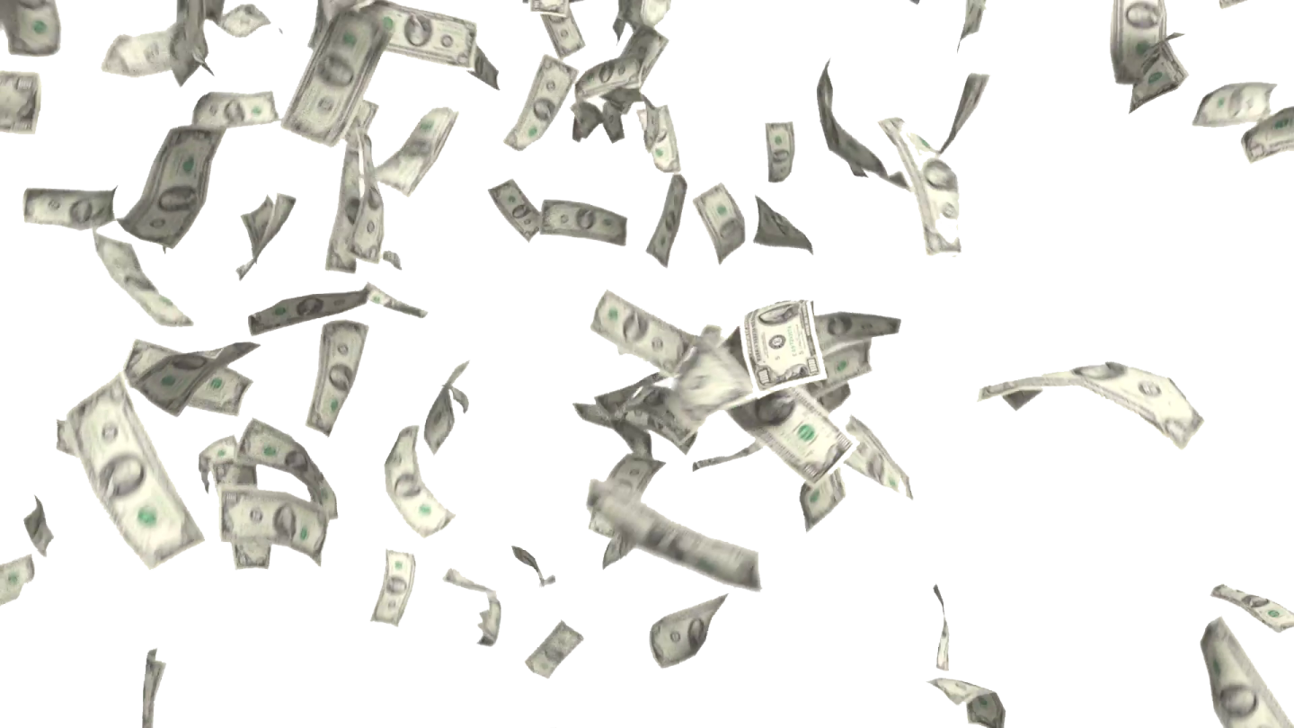 a lot of money falling from the sky