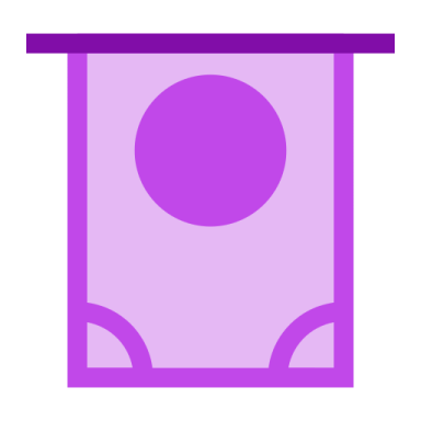 a purple box with a circle on it