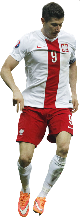 a man in a red and white soccer uniform