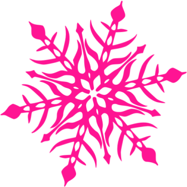 a pink snowflake on white background