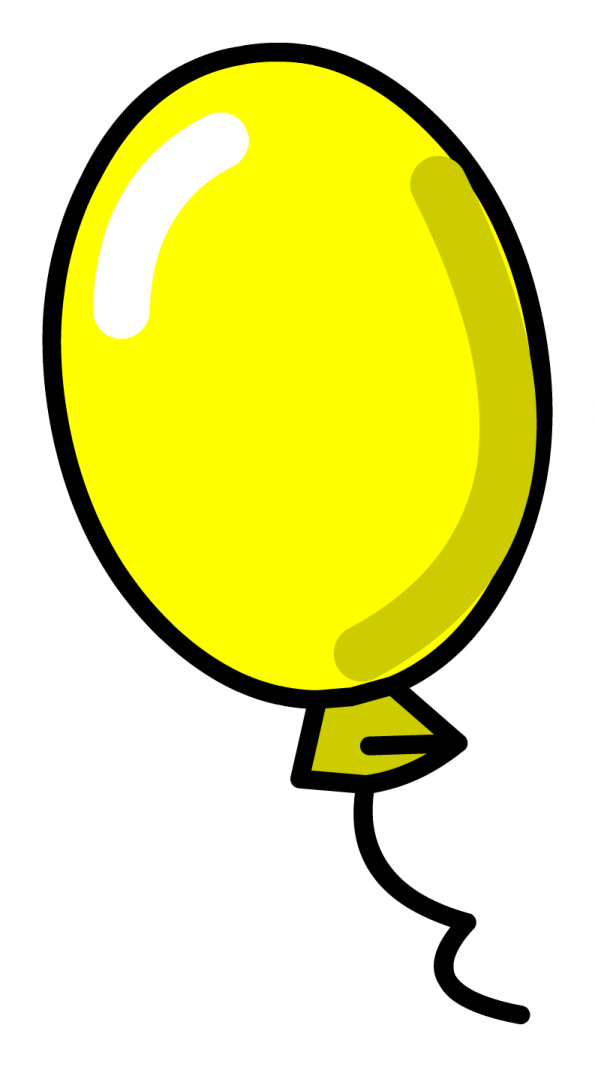 a yellow balloon on a white background