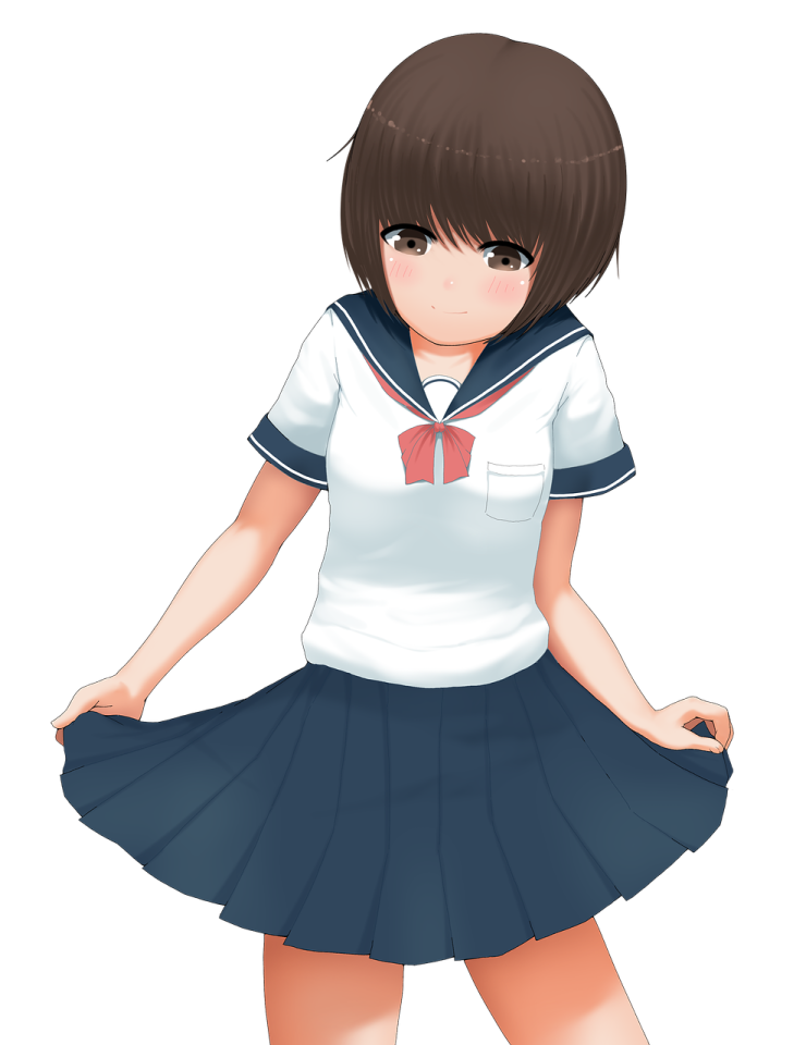 an anime girl in a school uniform