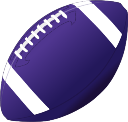 a purple and white football