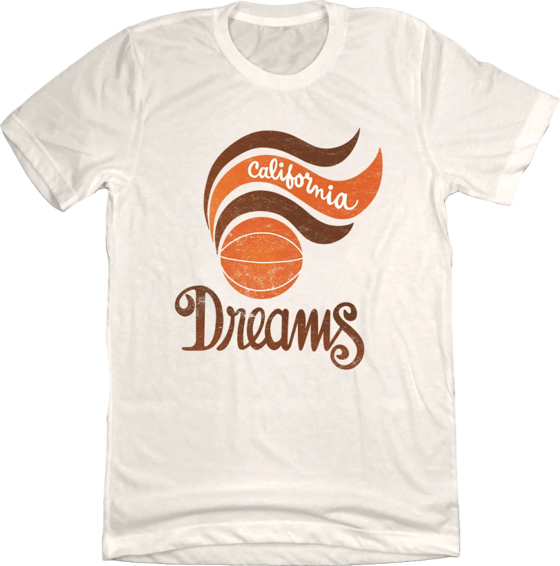 a white t - shirt with the word california dreams on it
