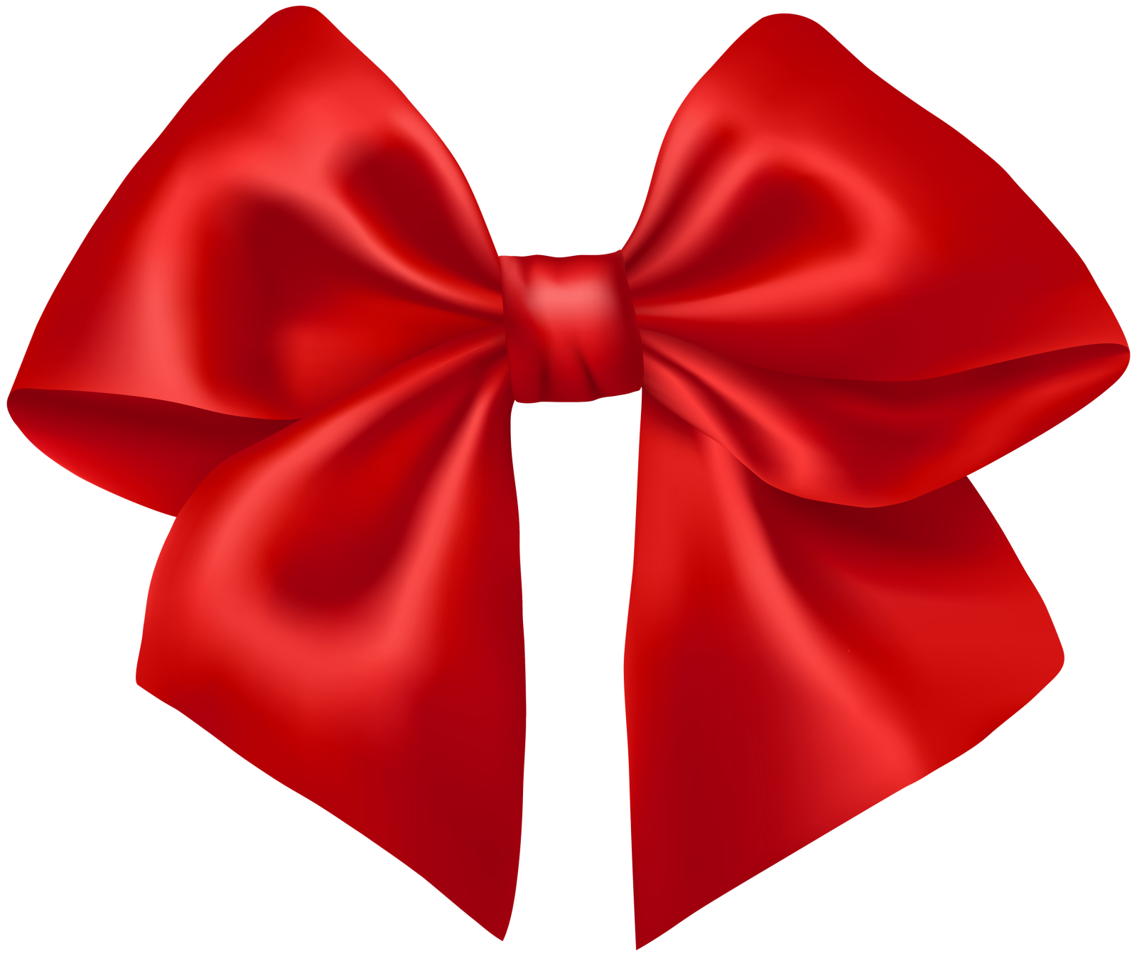 a red bow on a white background