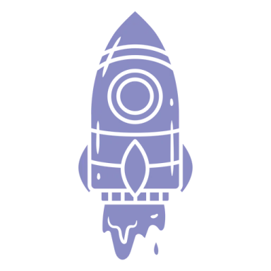 a rocket with an eye on it