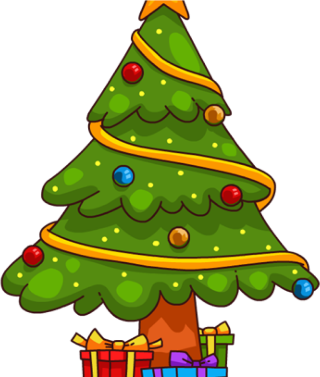 a christmas tree with presents around it