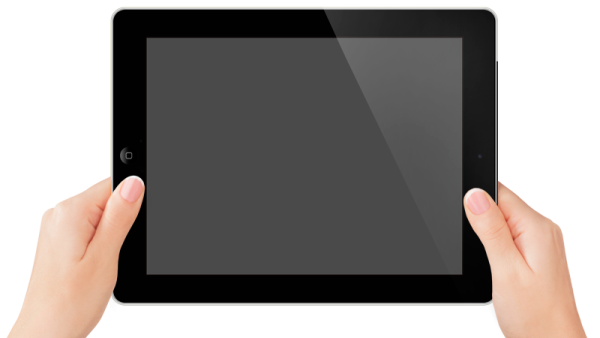 a person holding an ipad in their hands