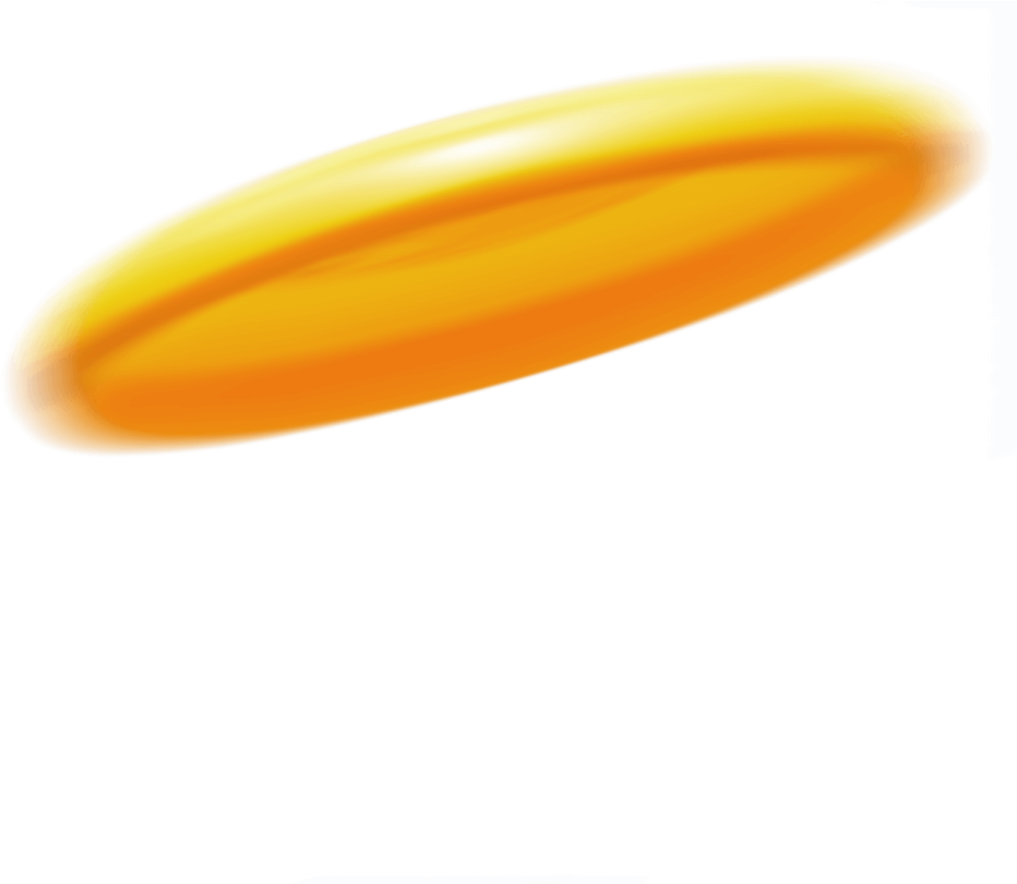 an orange object is flying in the air