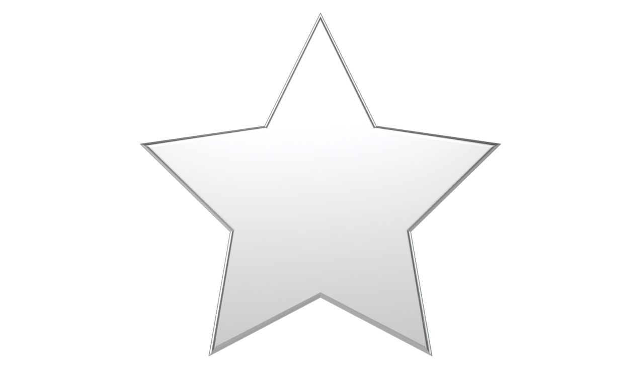 a silver star on a white background