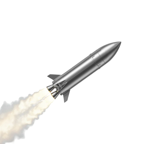 a rocket with smoke coming out of it