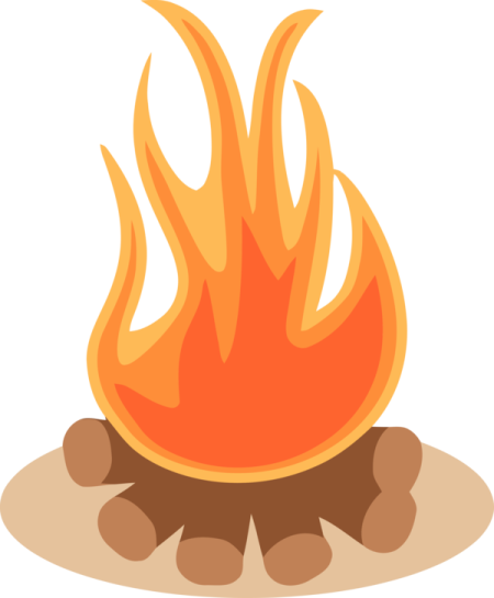 a campfire on the ground