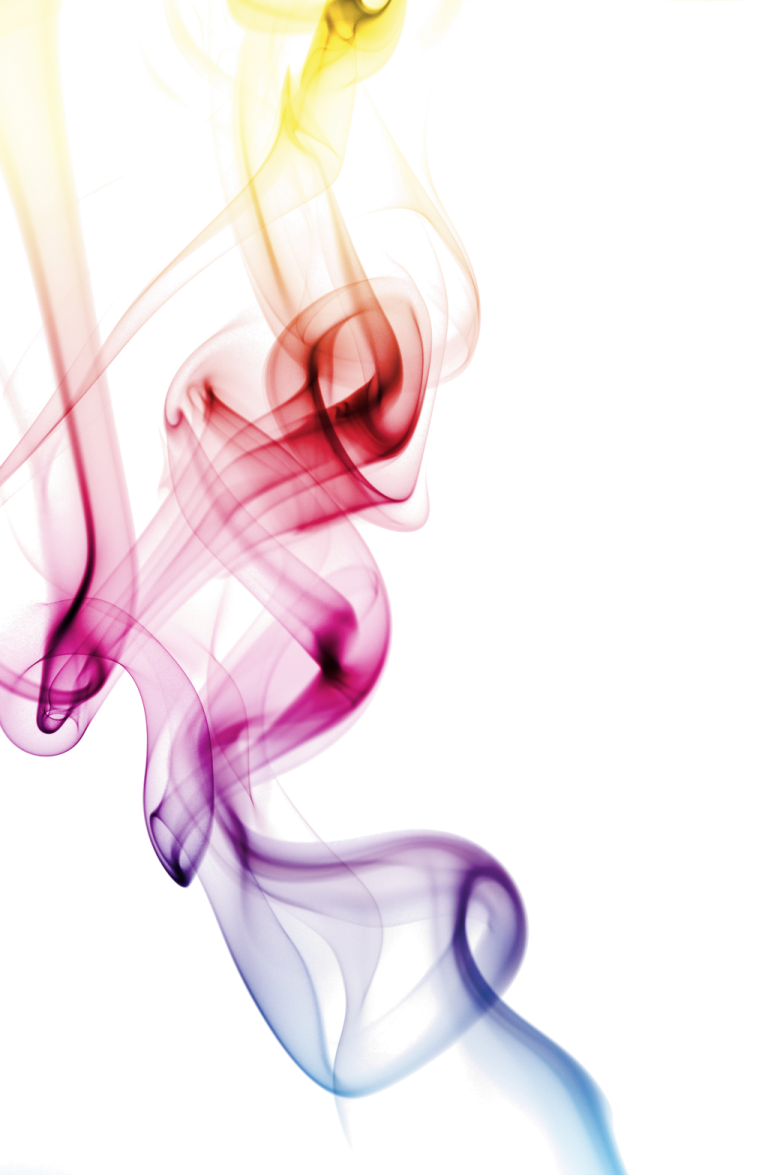 colorful smoke on a white background