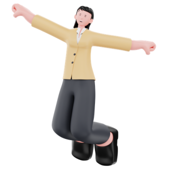 a person jumping in the air with their arms outstretched