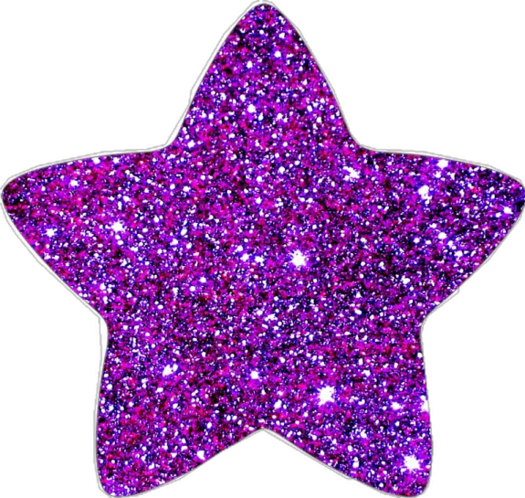 purple glitter star sticker