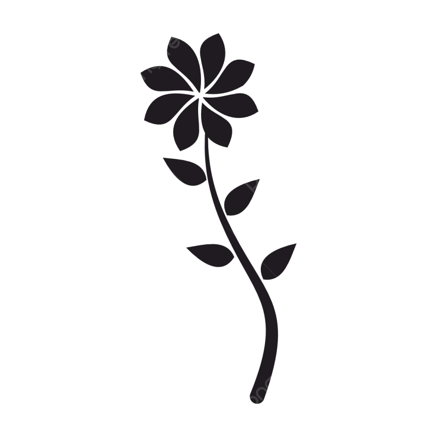 a black and white silhouette of a flower