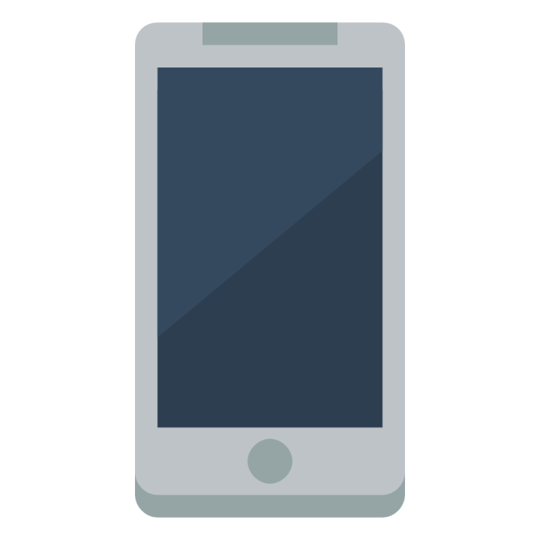 a smartphone with a blank screen