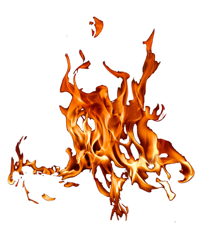 a fire is burning on a white background