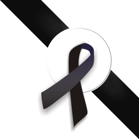 a black ribbon on a white background