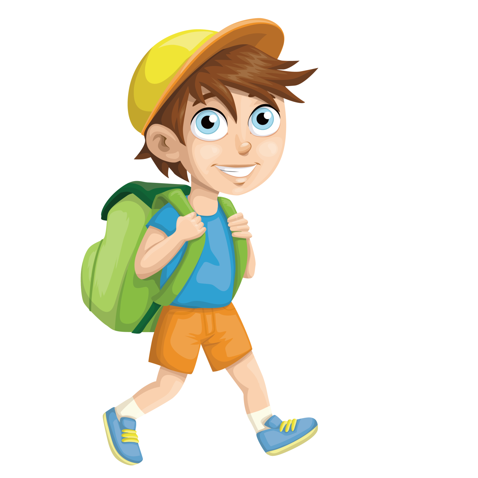 a boy carrying a backpack